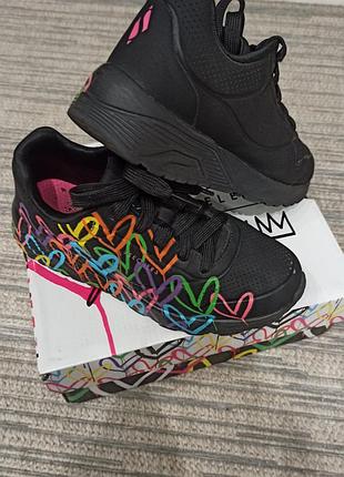 Кросівки для дівчинки skechers чорні, р. 33-33,5