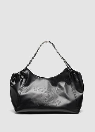 💎 chanel maxi shopping bag in black lambskin 41 х 29 х 18 см