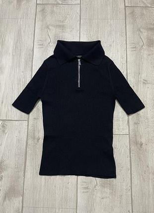 Поло жіноче massimo dutti чорне з коротким рукавом