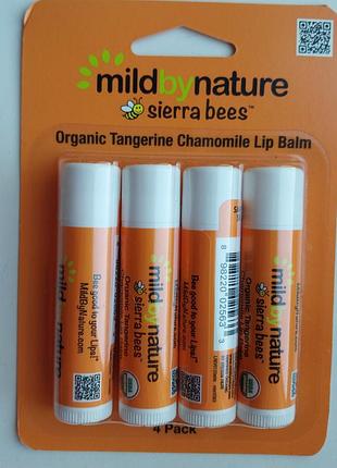 Бальзам для губ sierra bees organic tangerine chamomile lip balm 4 шт.