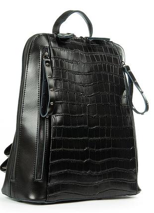 Podium сумка женская рюкзак кожа alex rai 8629 black croco