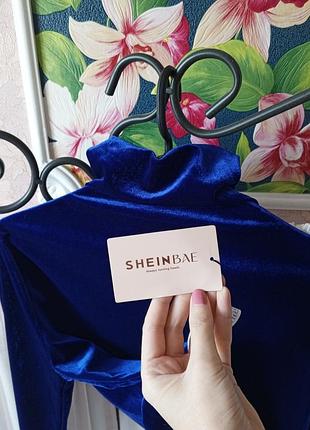 Красивий синій бархатний гольф shein bae. 3