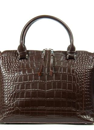 Podium сумка жіноча класична шкіра alex rai 8542 brown croco