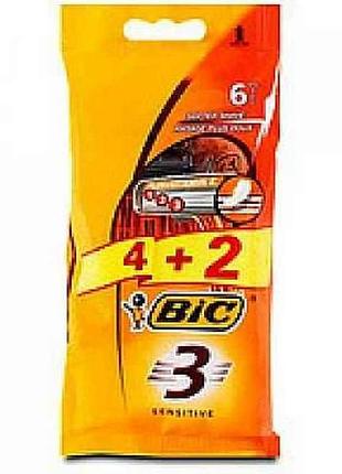 Однор. станок bic 3 для гоління bic 3 леза 4 2 шт для чутливої шкіри тм bic