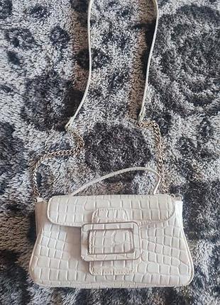 Бежева сумочка через плече, zara