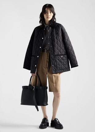 Куртка жіноча prada стьобана демісезонна чорна xs/s