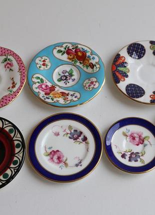 Коллекционный миниатюрный английские тарелочки coalport / royal worcester 7 штук