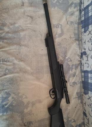 Іграшкова зброя для хлопчика ssg-69 пневматична гвинтівка з прицілом, чорна