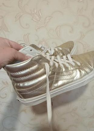Кеди жіночі vans золотисті, довжина устілки 25 см, шкіра