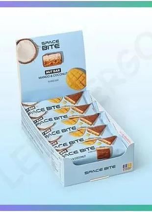 Батончик spacefood space bite nut bar 10*40 г кокос-манго снек для перекусу енергійний батончик sku_fitsh_cn17207