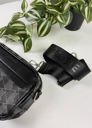 Сумка чоловіча lacoste monogram чорна 5