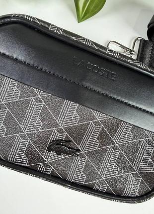 Сумка чоловіча lacoste monogram чорна 3