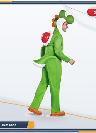 Карнавальний костюм комбінезон yoshi super mario nintendo для чоловіків, зелений колір, розмір xxl, ліцензійний одяг disguise