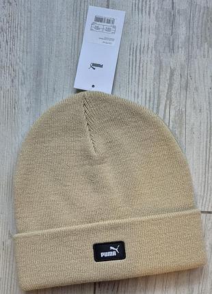 Шапка унісекс puma essentials mid crown beanie бежева
