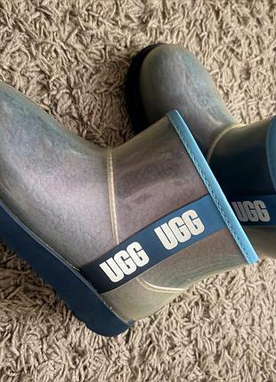 Гумові чоботи для дівчаток ugg прозорі з синім, розмір 32-33