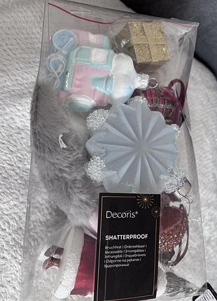 Новорічні іграшки decoris набір shatterproof