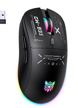 Ігрова безпровідна мишка onikuma cw935 на 12800dpi 5 клавіш (2.4g, bluetooth, usb type-c,) чорна