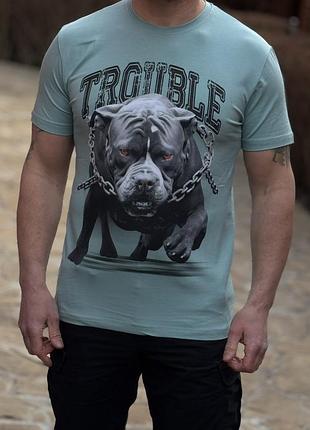 Чоловіча футболка daniel jones trouble принт пес, xl,зелений