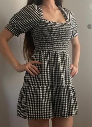 Коротка жіноча сукня dorothy perkins petite чорно-біла в клітинку eur 38