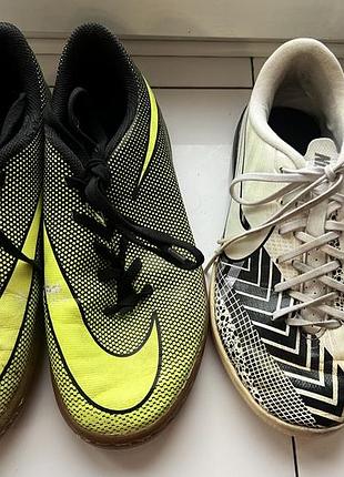 Бутси унісекс nike футзалки для спорту, жовті (розмір 37,5, довжина устілки 23,5 см), білі (розмір 36, довжина устілки 23 см)