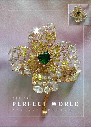 Шикарна брошка кулон квітка ,конюшина , чотирилисник light luxury fashion ( красивая брошь подвеска цветок, клевер, четырехлистник ,цветы )