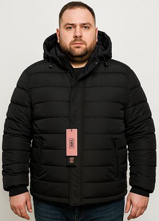 Куртка зимняя boos & jack мужская больших размеров 5xl-10xl с утеплителем тинсулейт,черный,5xl