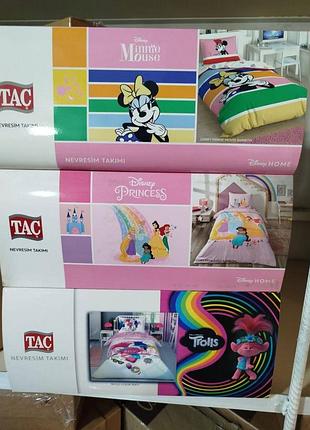 Детское постельное белье tac ranfors 🇹🇷с disney героев 
пододеяльник 160*220
простынь 100*200(на резинке)
наволочка 50*70(1) 7