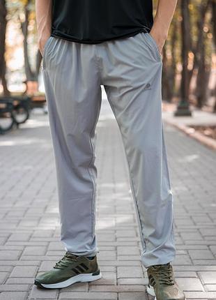 Спортивные штаны piyera мужские ровные микрофибра m-xxxl , xl, светло-серый