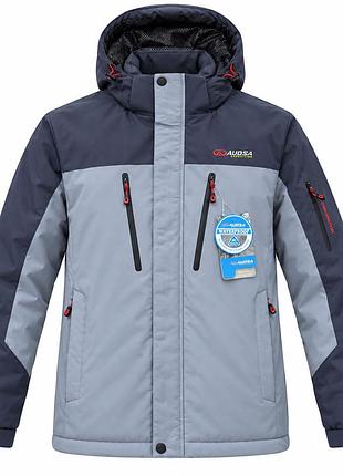 Термокуртка зимняя audsa мужская m-3xl мембранная лыжная omni-heat,xxl, серый