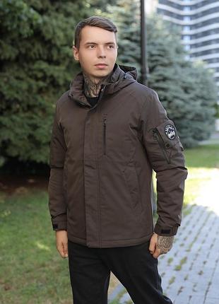 Куртка bihor чоловіча демісезонна l–5xl (46–56), туреччина, класична,коричневий, l
