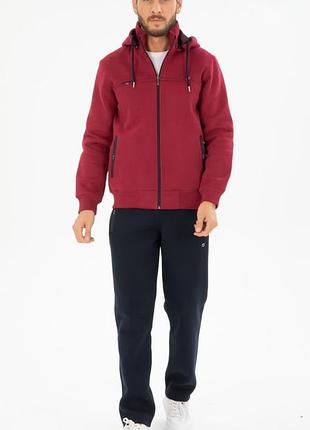 Костюм чоловічий спортивний shooter теплий m-xxxl, xxl, бордовий