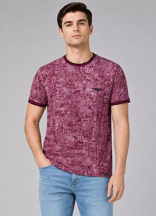 Футболка мужская red-down большие размеры 2xl-5xl коттон эластан турция,xxl,бордовый