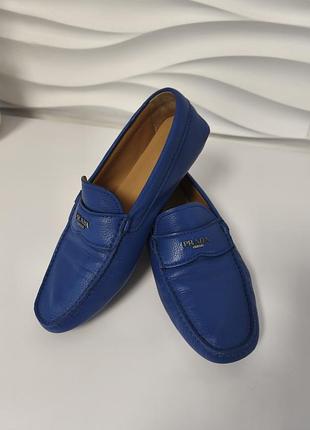 Мокасини чоловічі prada royal blue