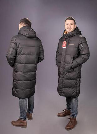 Куртка зимова kings wind довга чоловіча , xl, чорний