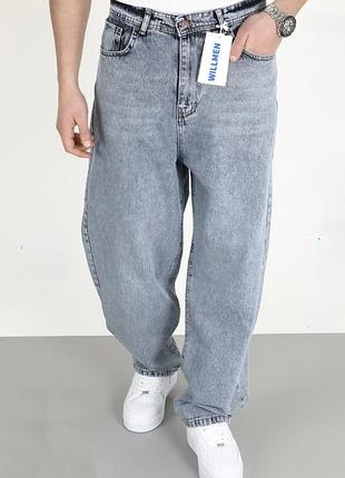Джинси чоловічі willmen super baggy скейтер широкі великі розміри 34 блакитний