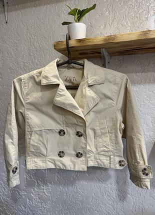 Плащ для дівчинки zara бежевий 2
