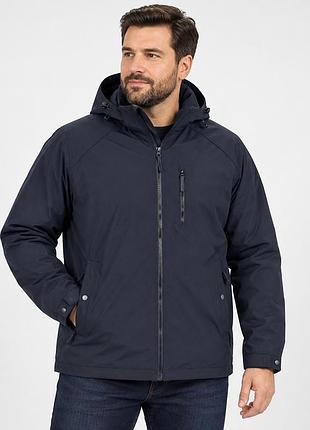Куртка чоловіча myst демісезонна 3xl-8xl непромокальна з капюшоном, темно-синій, xxxl