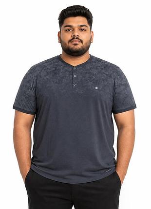 Футболка чоловіча red down великого розміру 6xl-9xl бавовна еластан на трьох ґудзиках,6xl,графіт
