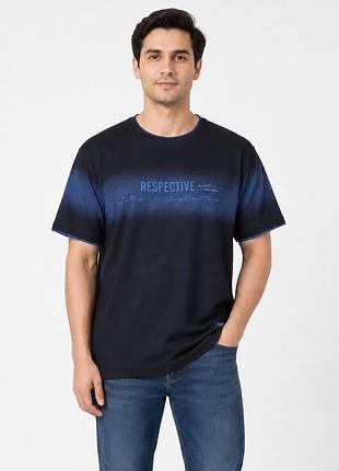 Футболка чоловіча red-down великі розміри 2xl-5xl з манжетом туреччина,xxxl,чорний