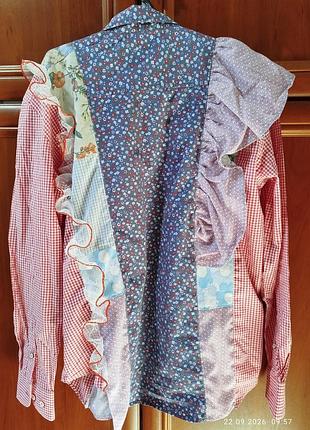 Ексклюзивна дизайнерська апсайкл-сорочка в стилі boho / patchwork 4