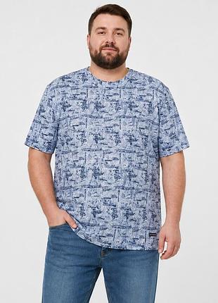 Футболка мужская red-down больших размеров 6xl-9xl марлевка турция полномерная,8xl,белый с синим