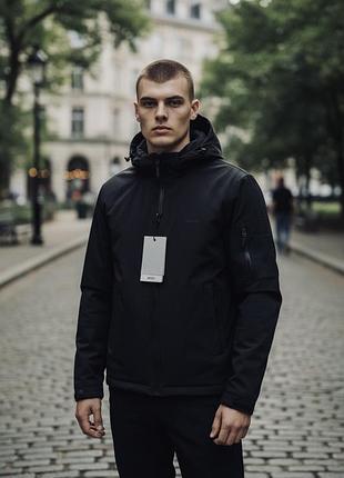 Куртка мужская myst демисезонная большие размеры xxl-7xl с капюшоном стеганая подкладка ,темно-синий, 6xl
