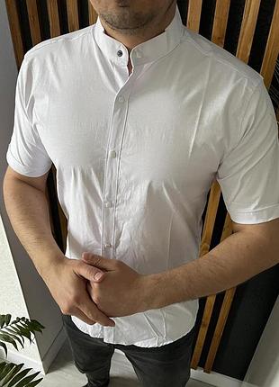 Рубашка мужская varetti s-xxl с коротким рукавом , l, белый