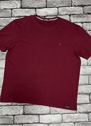 Мужская однотонная хлопковая футболка red down больших размеров ,9xl,бордовый