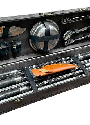 Набор шампуров для гриля и пикника в кейсе "prestige grill set" (24-в-1) (lk-159)