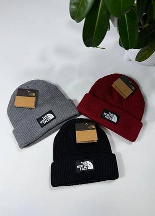 Зимова шапка the north face | тепла в'язана шапка унісекс | оригінальний стиль сирій