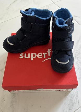 Чоботи для дітей superfit сині з овчиною та gore-tex