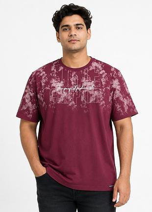 Футболка мужская red down большого размера 6xl-9xl хлопковая турция для крупных мужчин,8xl,бордовый