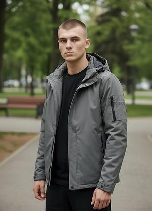 Куртка мужская myst демисезонная большие размеры xxl-7xl с капюшоном стеганая подкладка ,хаки, 6xl