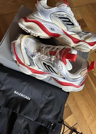 Кросівки чоловічі balenciaga cargo білі з червоним